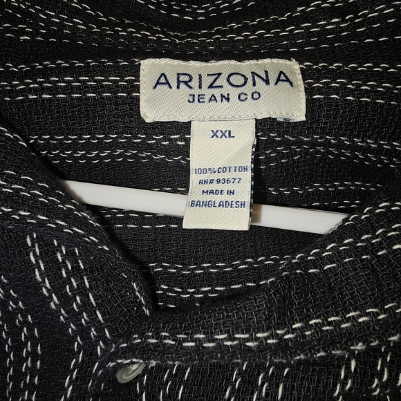 Arizona Jean Company Black and White Striped Casual Shirt - Picture 10 of 12